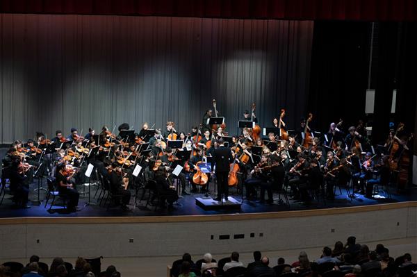 Students performing at the 2023-2024 All County Orchestra Concert